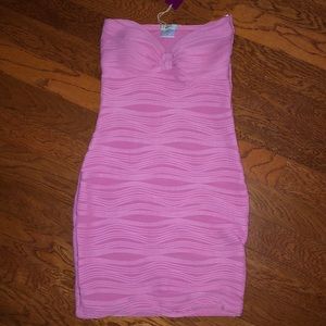 Pink strapless bodycon